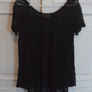 Anthropologie Black Lace Blouse Medium